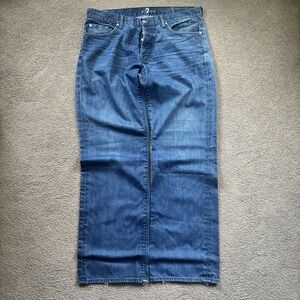 7 For All Mankind Relaxed Jeans Mens 36x33 Blue Baggy Wide Leg Skater Y2K